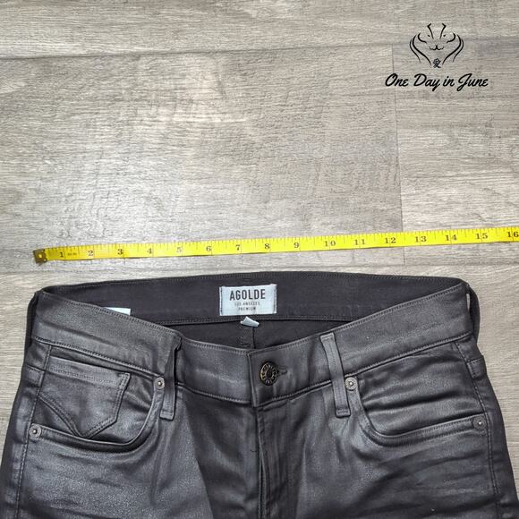Agolde Premium Coated Denim Skinny Jeans Size 29 (8) - Picture 4 of 7